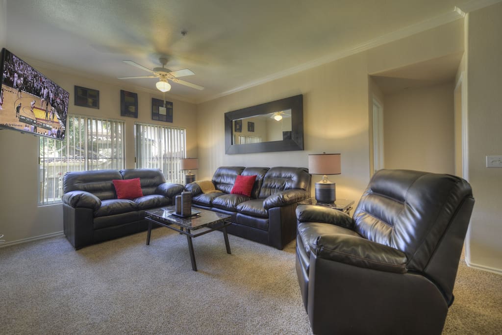 Living Room. New 60 inch Smart TV!