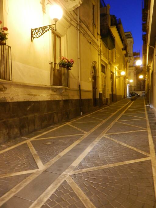 the facade by night