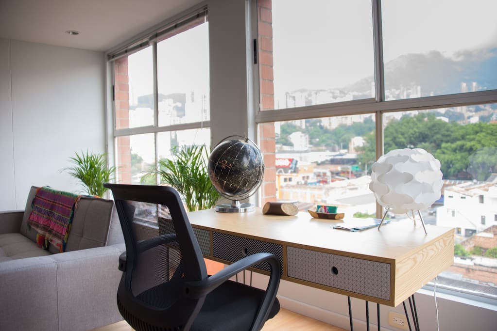 A desk with a view.