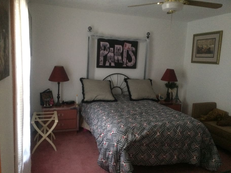 The Paris room has a double full size bed.