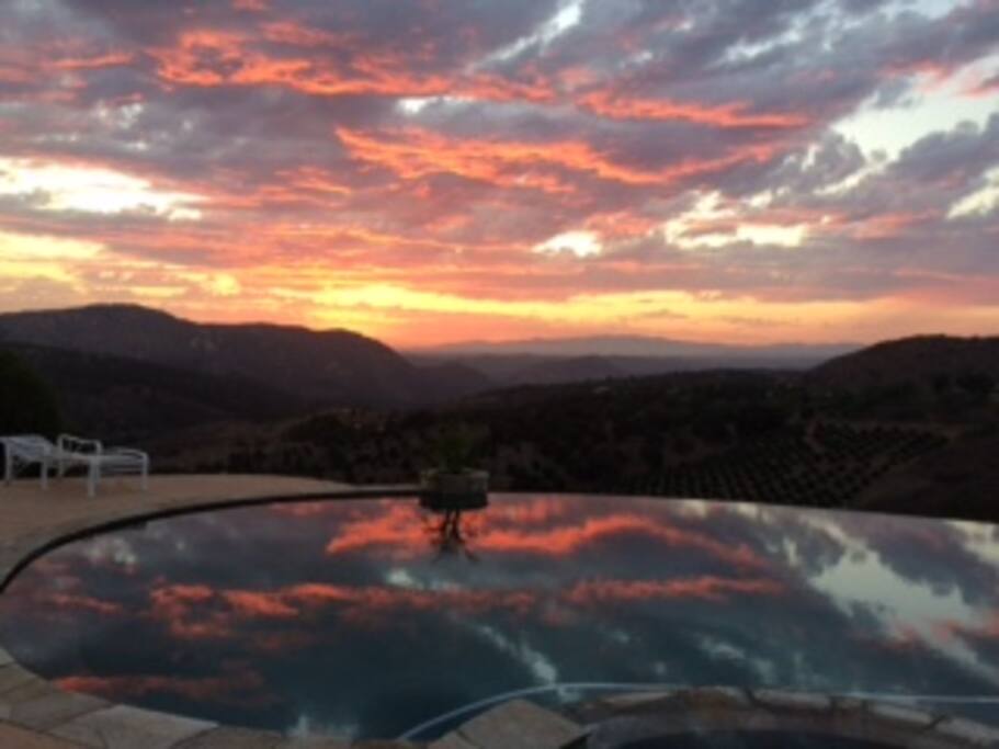 Beautiful Sunset reflection in the Pool