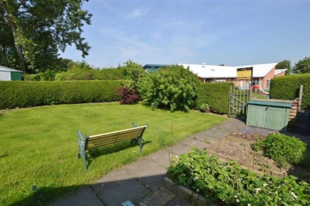 Take in the view in the large garden