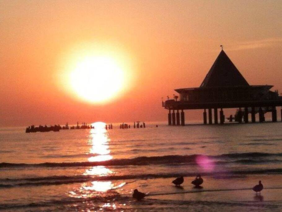 Seebrücke Heringsdorf bei Sonnenaufgang