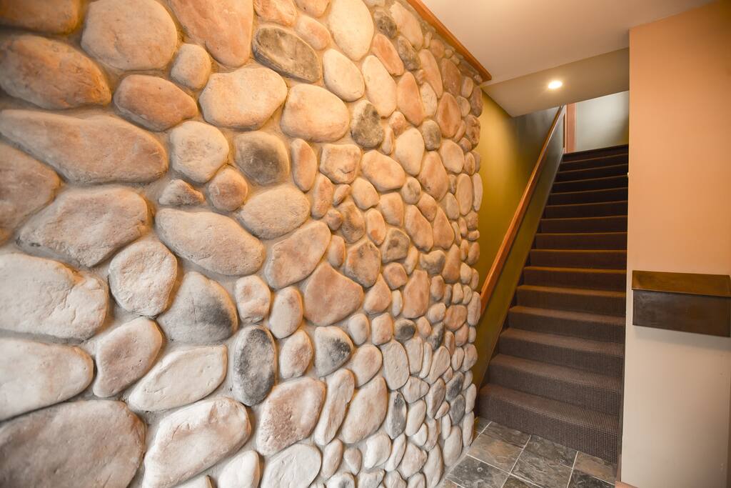Stairs leading up to the apt.