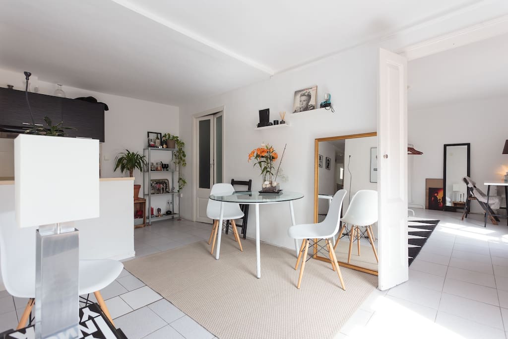 Kitchen with open living space