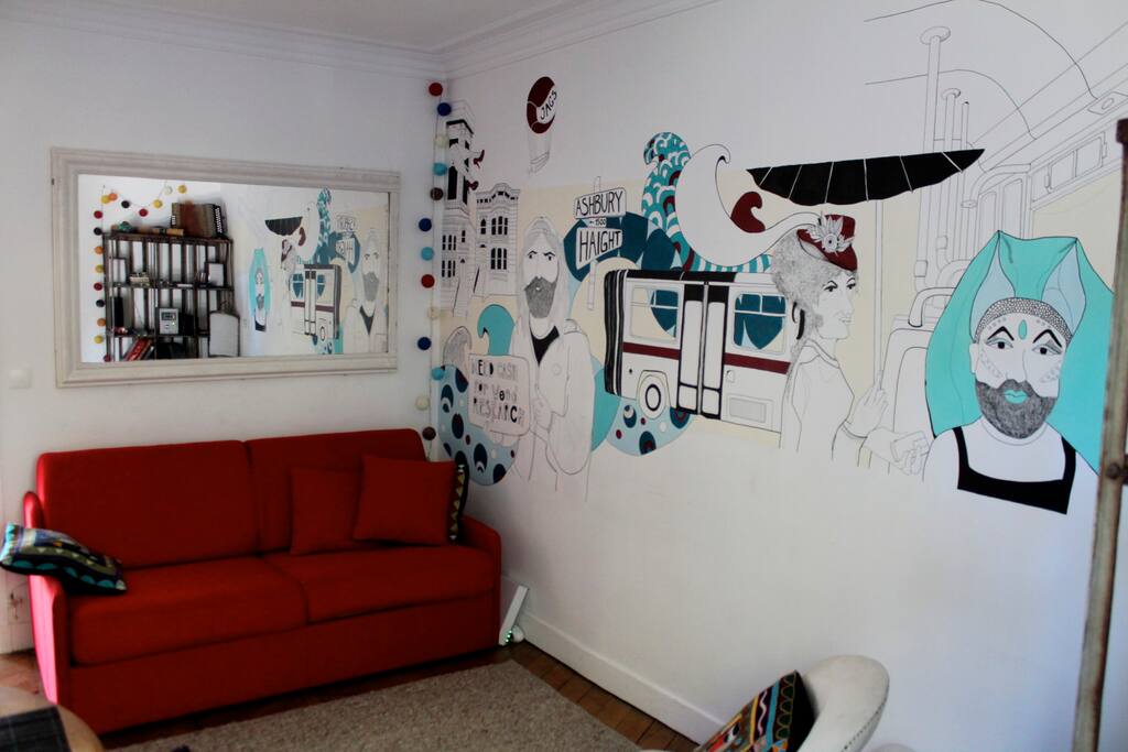 Living room with sofa bed (2 persons)
