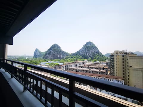 无边山景高级公寓顶层1房近桂林站两江四湖