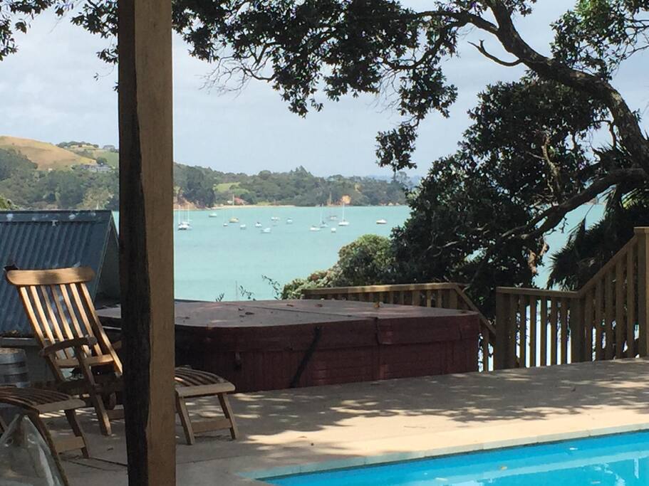 Spa with view towards Te Whau