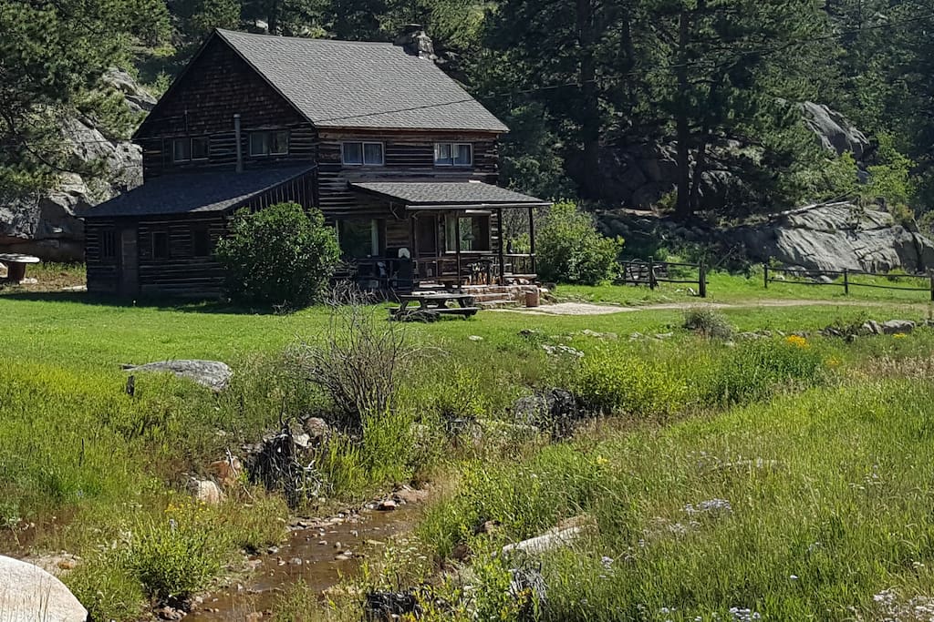 House and low water stream