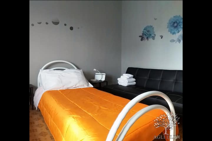 Camera con due letti singoli che si possono unire in un letto matrimoniale