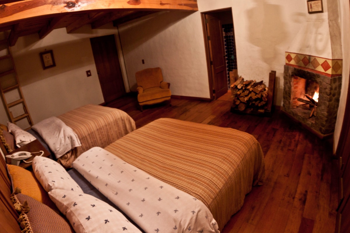 Cuarto 3 
2 Camas matrimoniales 
Tapanco con escalera para subir a la cama King Size.