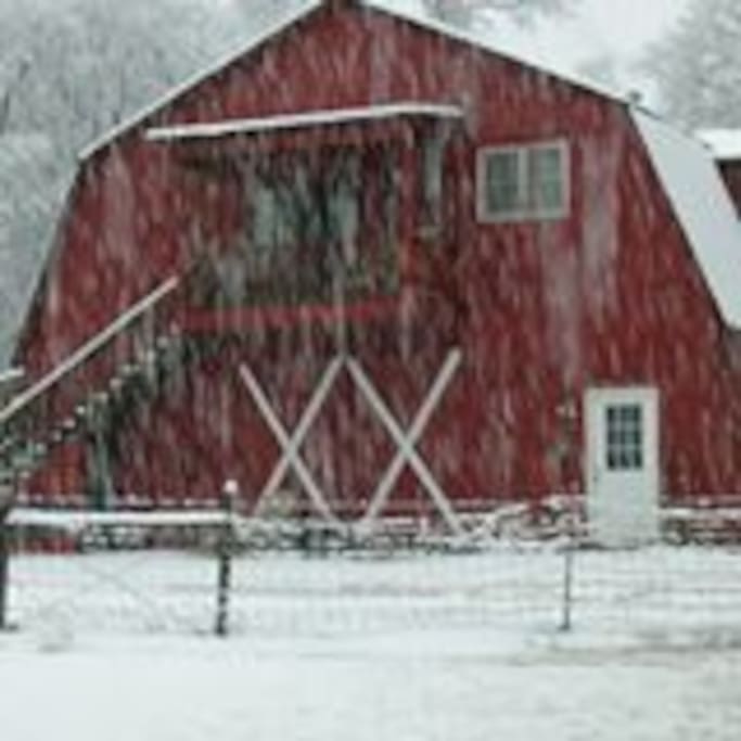 the barn in winter