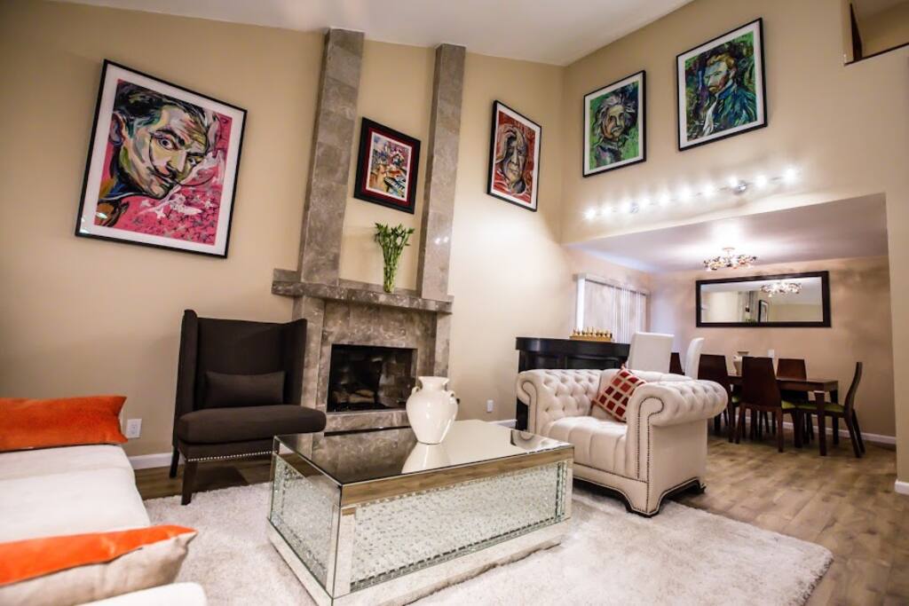 Living room and dining area