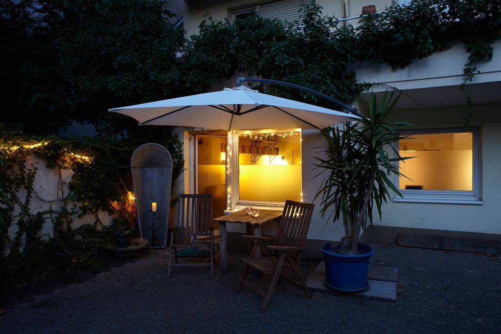 Terrace at night