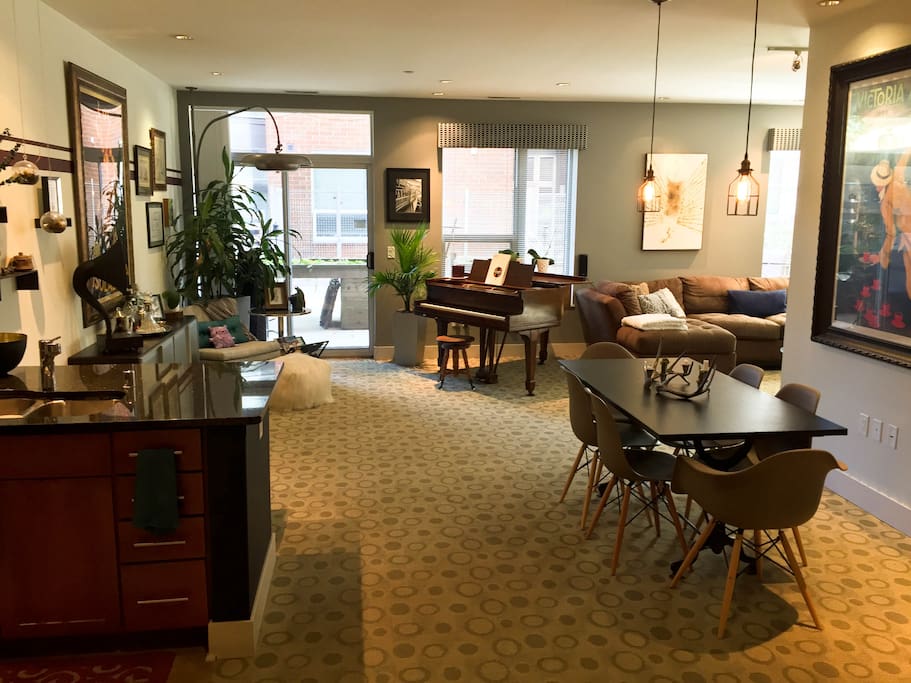 Lots of natural light and a large patio, with direct access to a gated courtyard.
