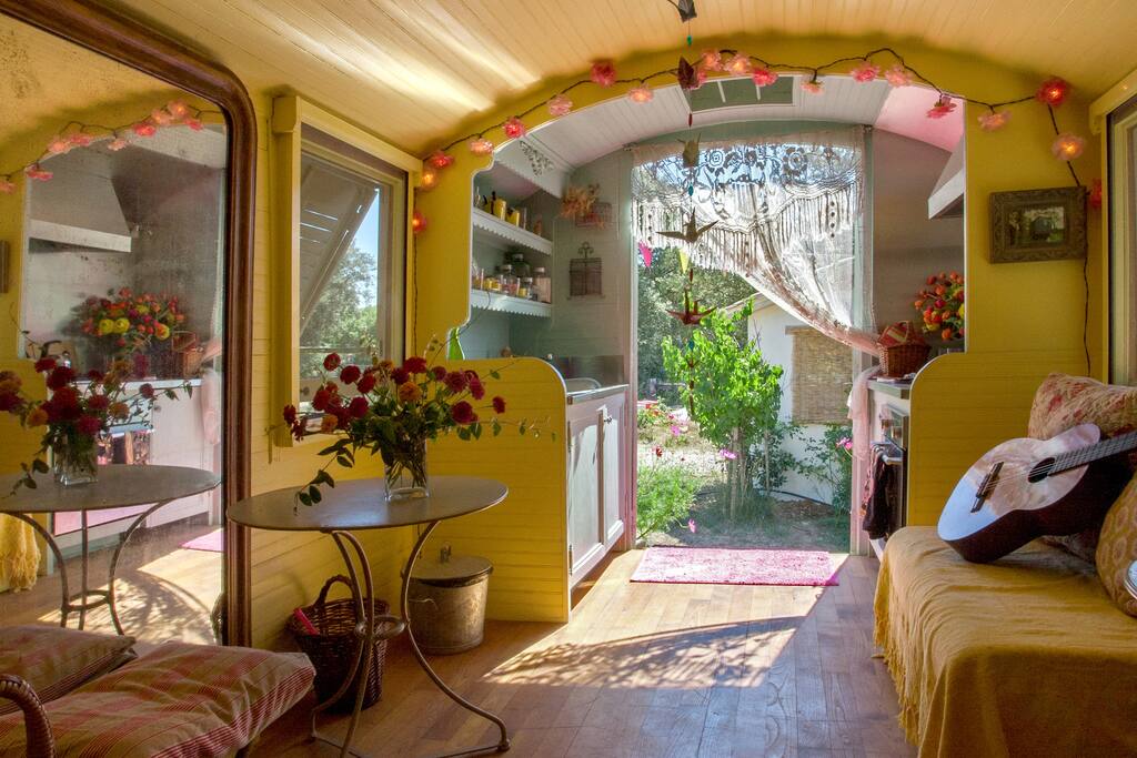 Wagon's living area.