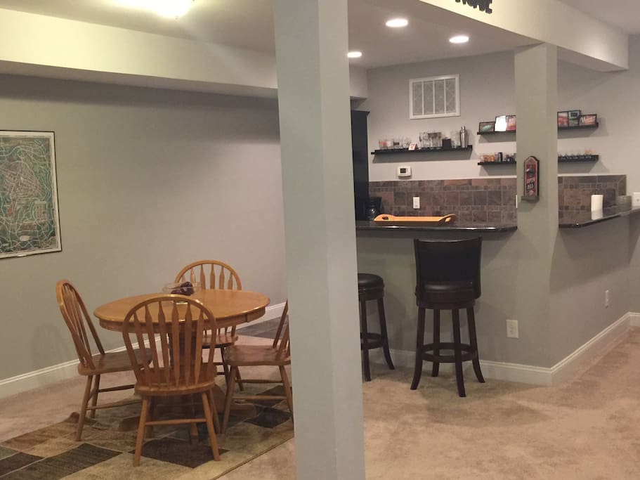Play a board game or eat a meal in the dining area.