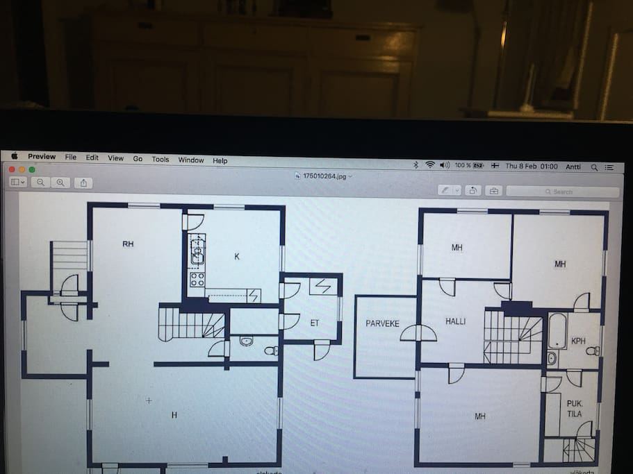 Downstairs left, upstairs right