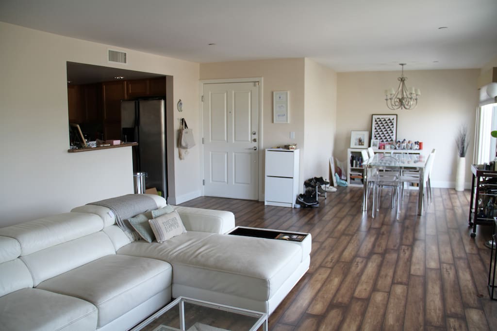 Fully equipped kitchen on left