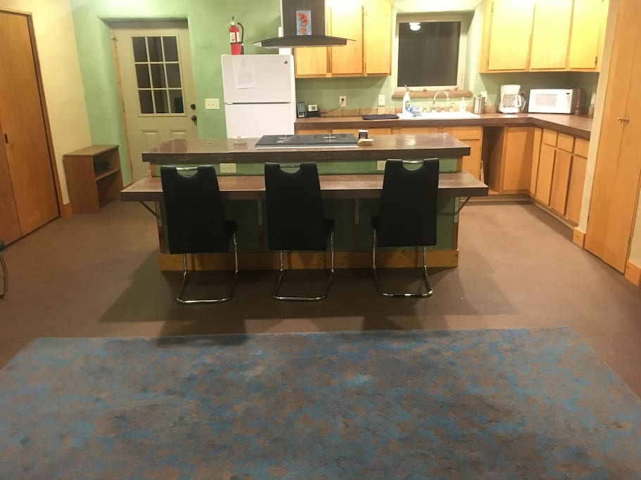 Spacious and open living/kitchen area.