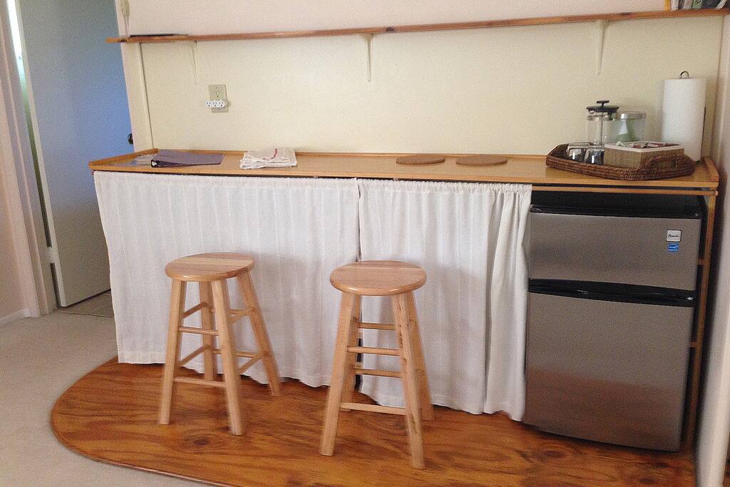 The kitchenette; designed and built by the same local artist.