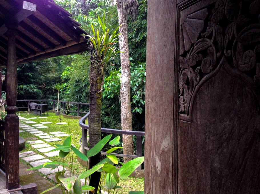The doorway to The Cabins.