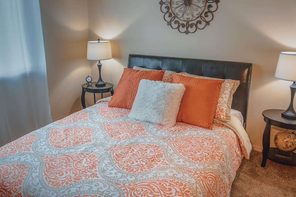 Comfy queen memory foam bed on the first floor with views of the ocean and wetlands right out your window