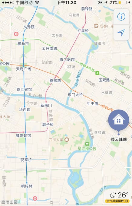 交通路线图,双地铁,东大路、牛市口,离春熙路2站距离,交通十分便利!