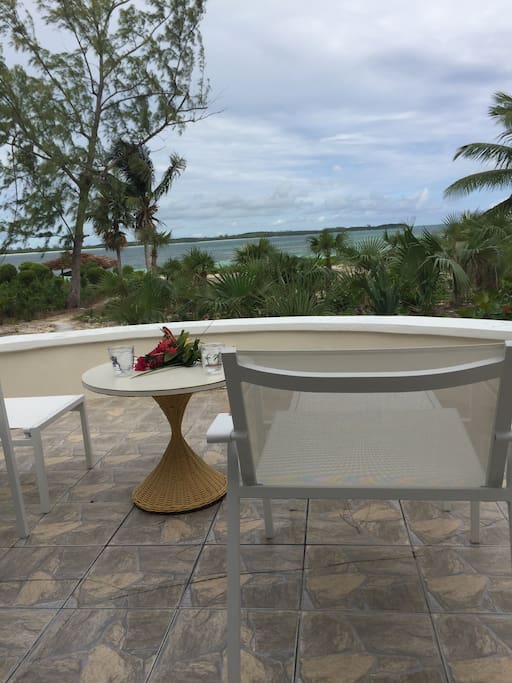 The front patio. Great views of the water during the day and amazing star gazing at night.