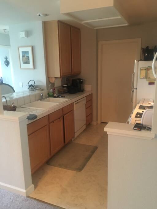 Full gas kitchen across from dining area