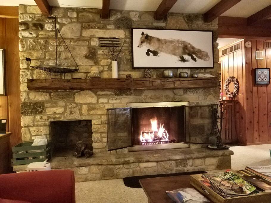 Cozy Woodburning Fireplace