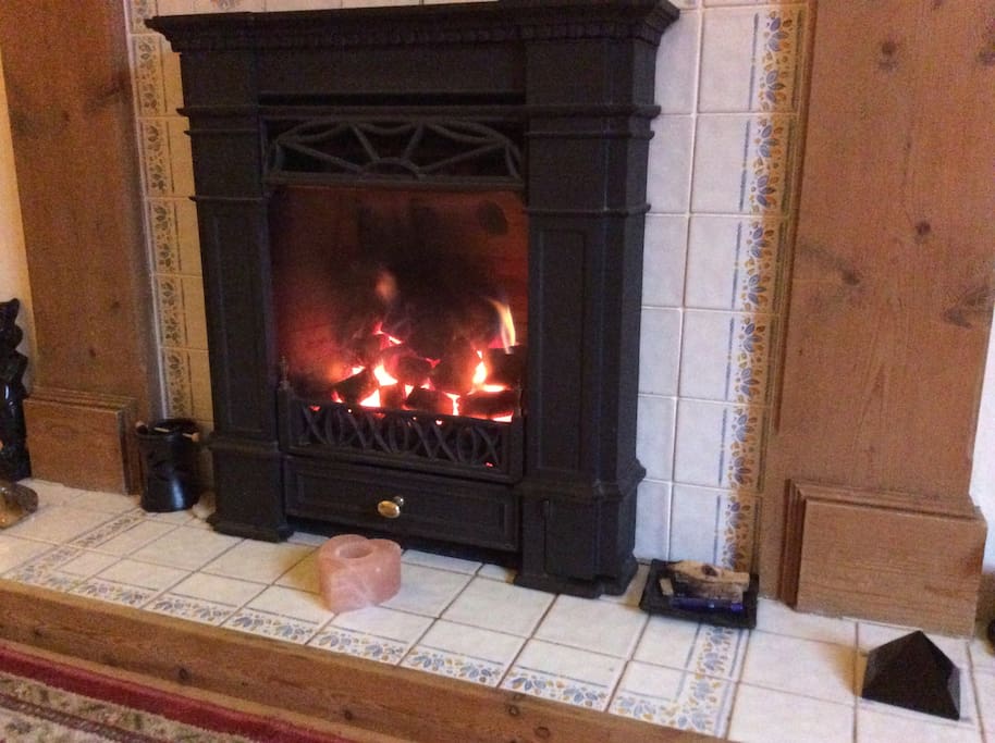 Cosy up by the gas flame fire