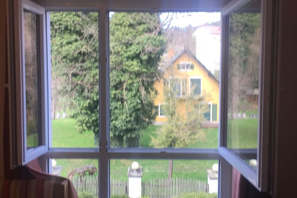 View from the bed in bedroom