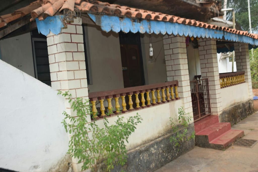 The entrance of the house from the side