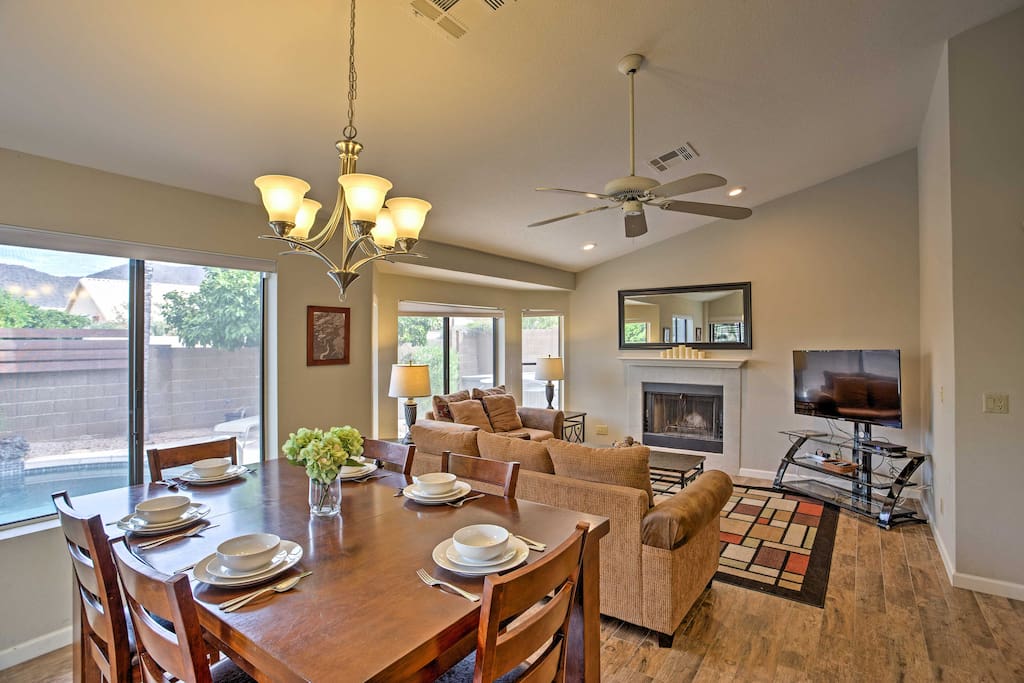 The luxurious home has everything you'll need for a comfortable stay.