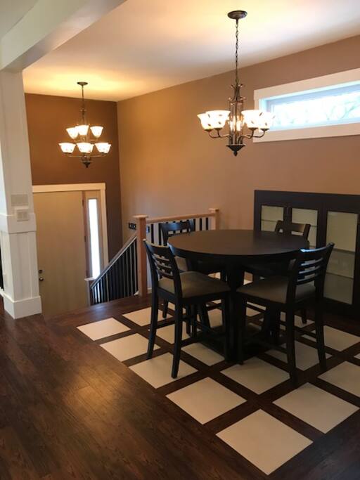 Dining Room looking down to front entry door.