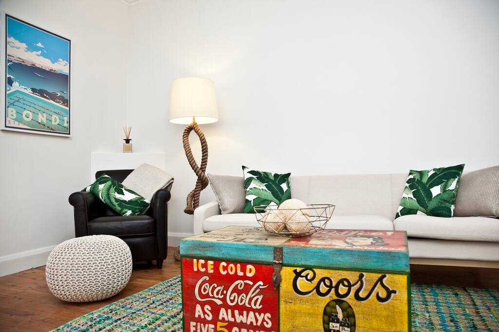 Relax on the lounge or arm chair and put your feet up - all new furnishings