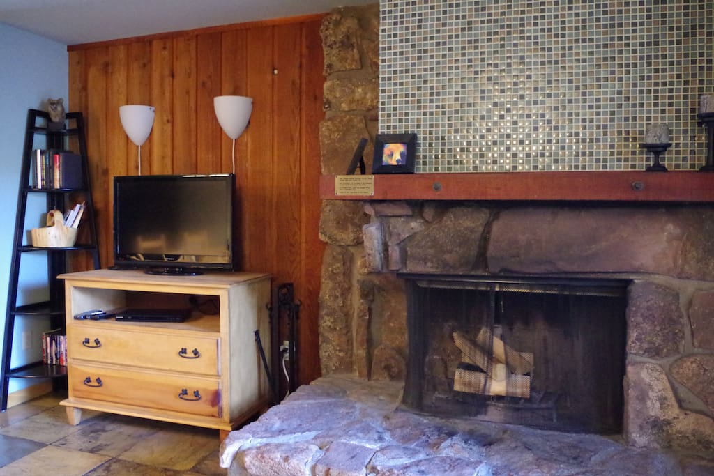 Wood burning fireplace