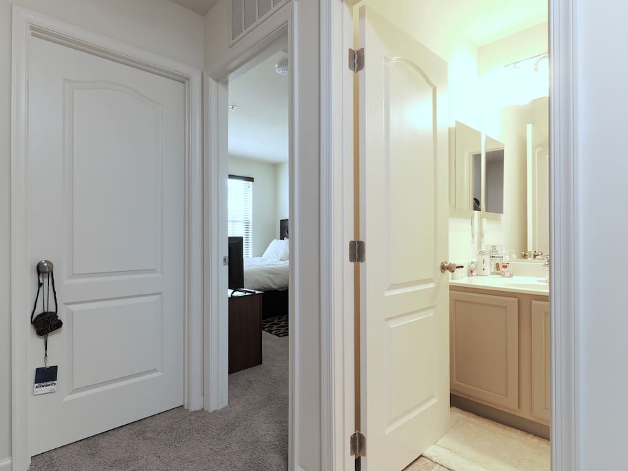 Bedroom and bathroom