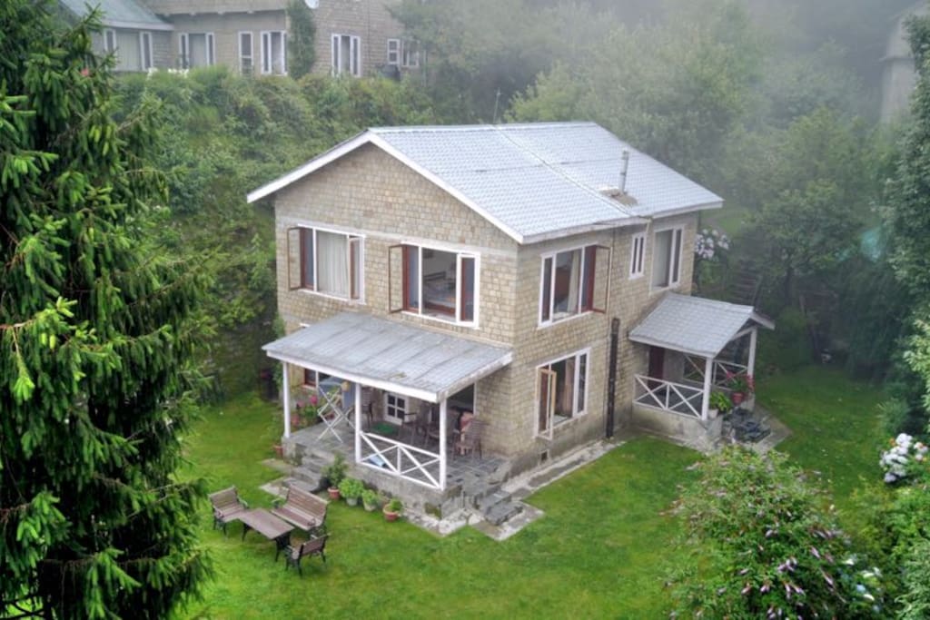 Aerial Side View of the Cottage