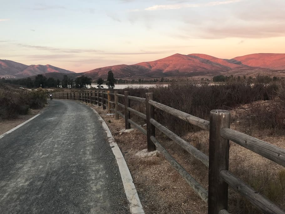 Running and biking trails literally 1/4 mile down the street.