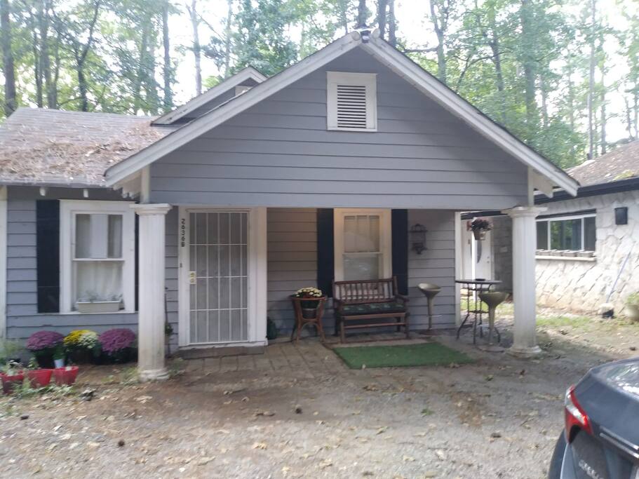 Guest house in the spring. Off street parking right in front of back guest house.