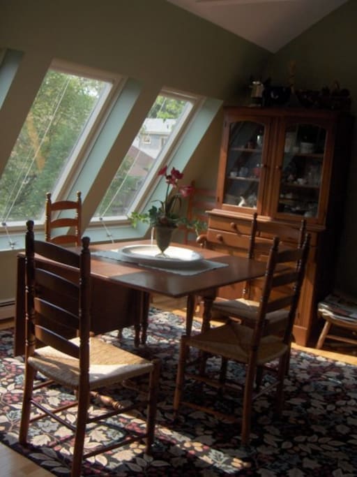 Dining area with gate-leg table. (Breakfast nook off kitchen as well.)