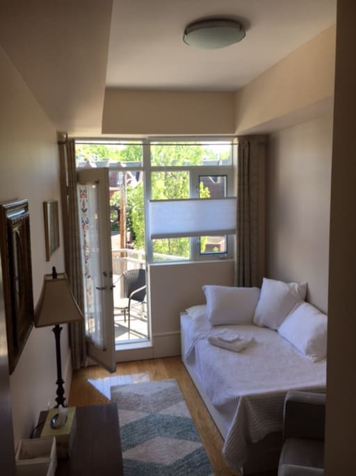 Door off the guest room onto back deck
