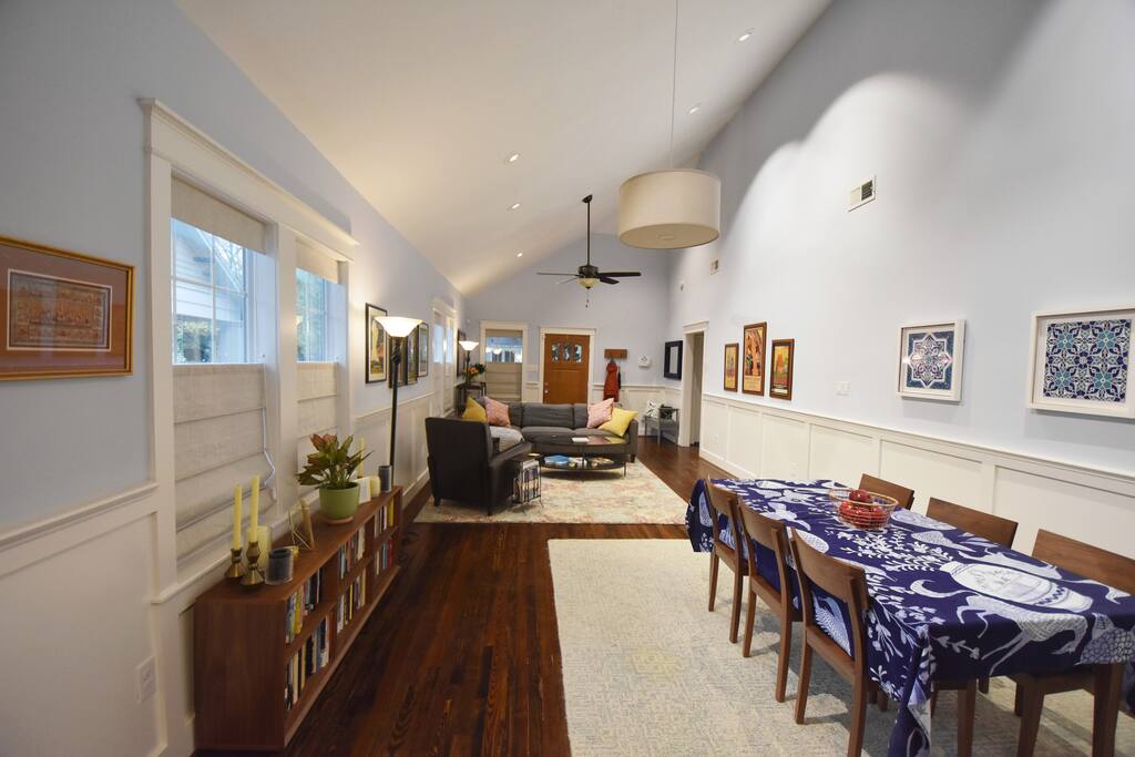 Enjoy meals at the dining room table, which expands to easily seat eight.