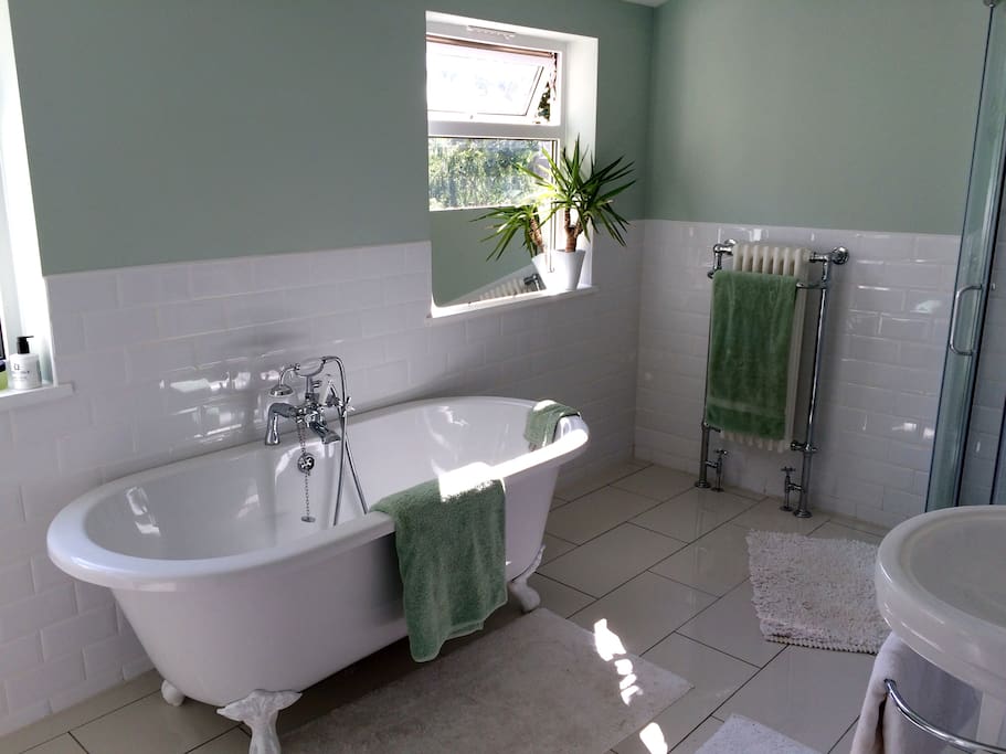 Bathroom- shower cubicle and bath