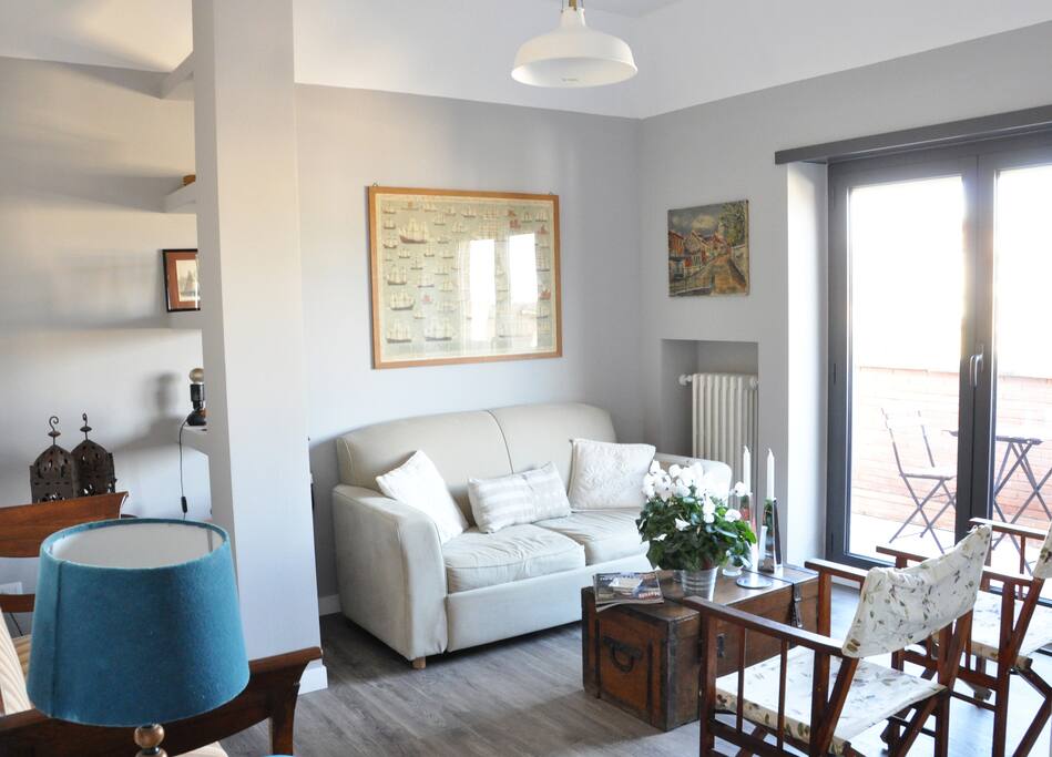 Living room with sofa bed