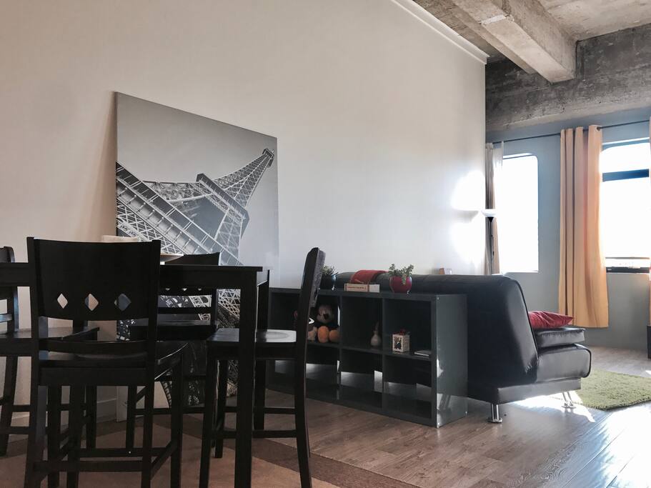 Luxurious living room and dining area