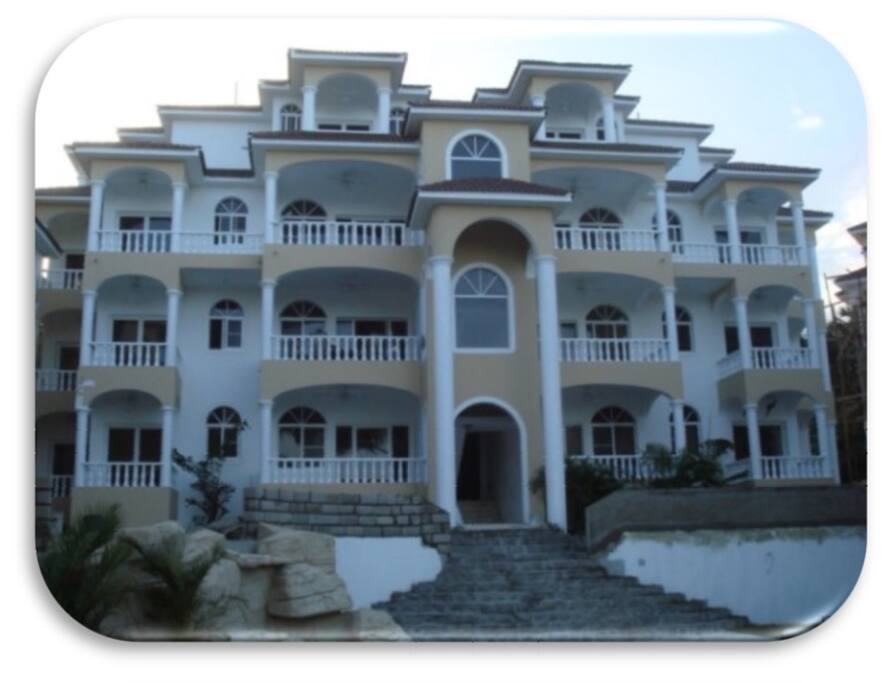 The suite is located on the top floor and covers two levels.