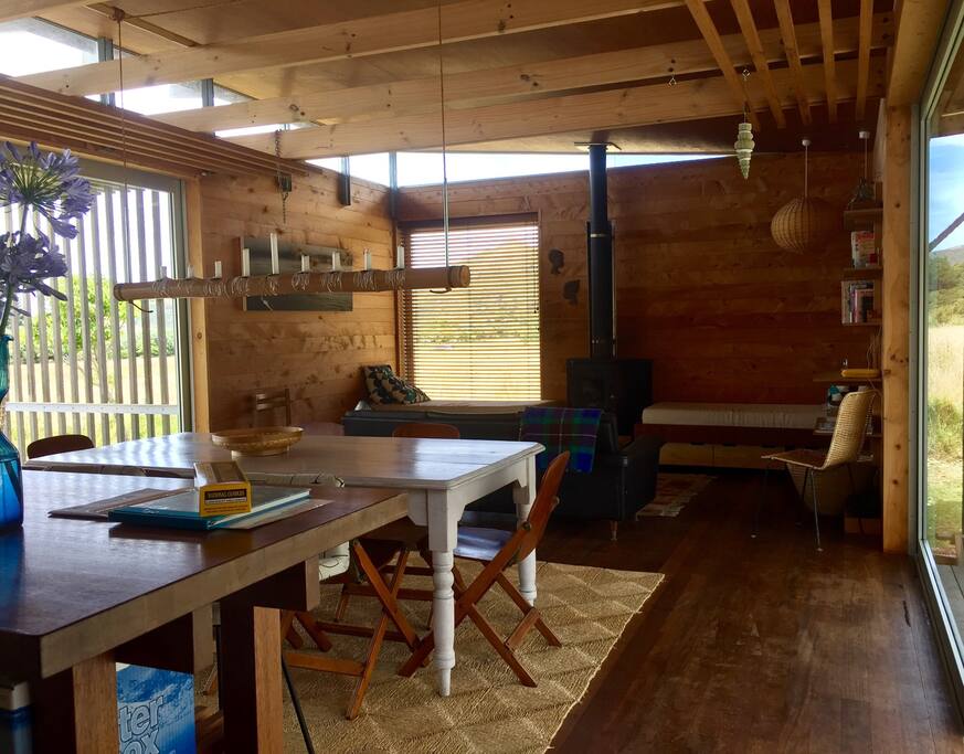 View from kitchen to living area